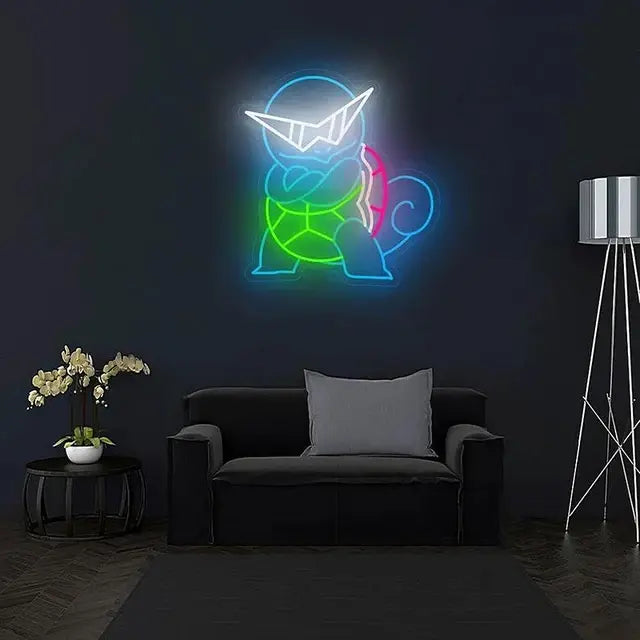 Anime Neon Sign Turtle Decor