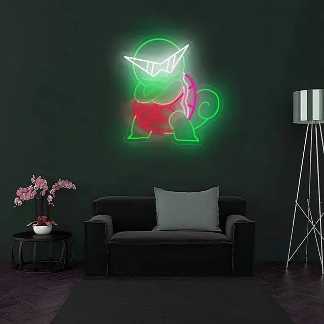 Anime Neon Sign Turtle Decor